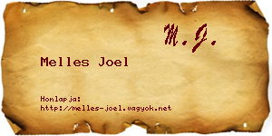Melles Joel névjegykártya